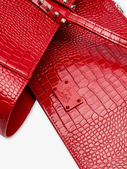 Cabata leather shoulder bag with croco effect thumbnail