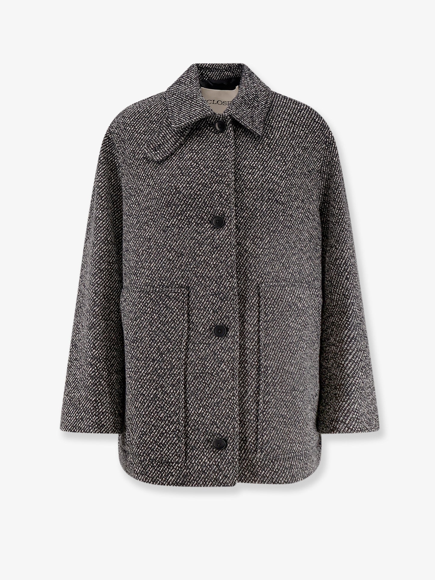 Recycled wool blend short coat