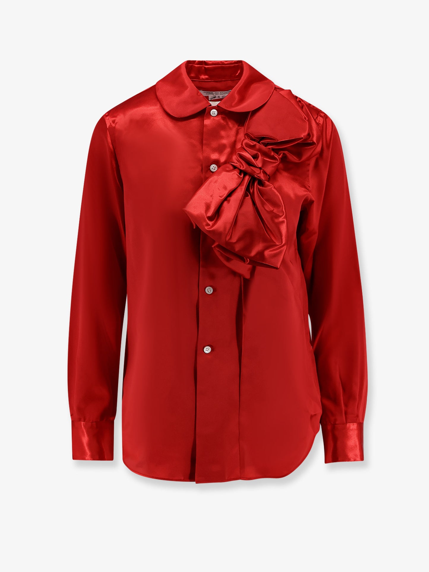 Satin shirt with maxi bow