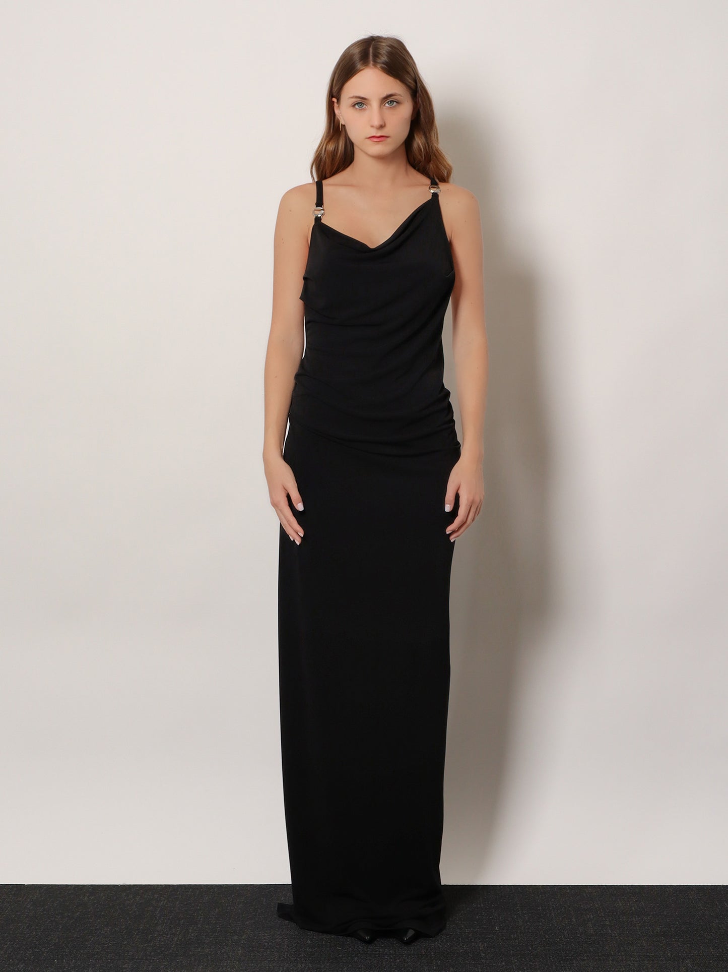 Stretch fabric long dress