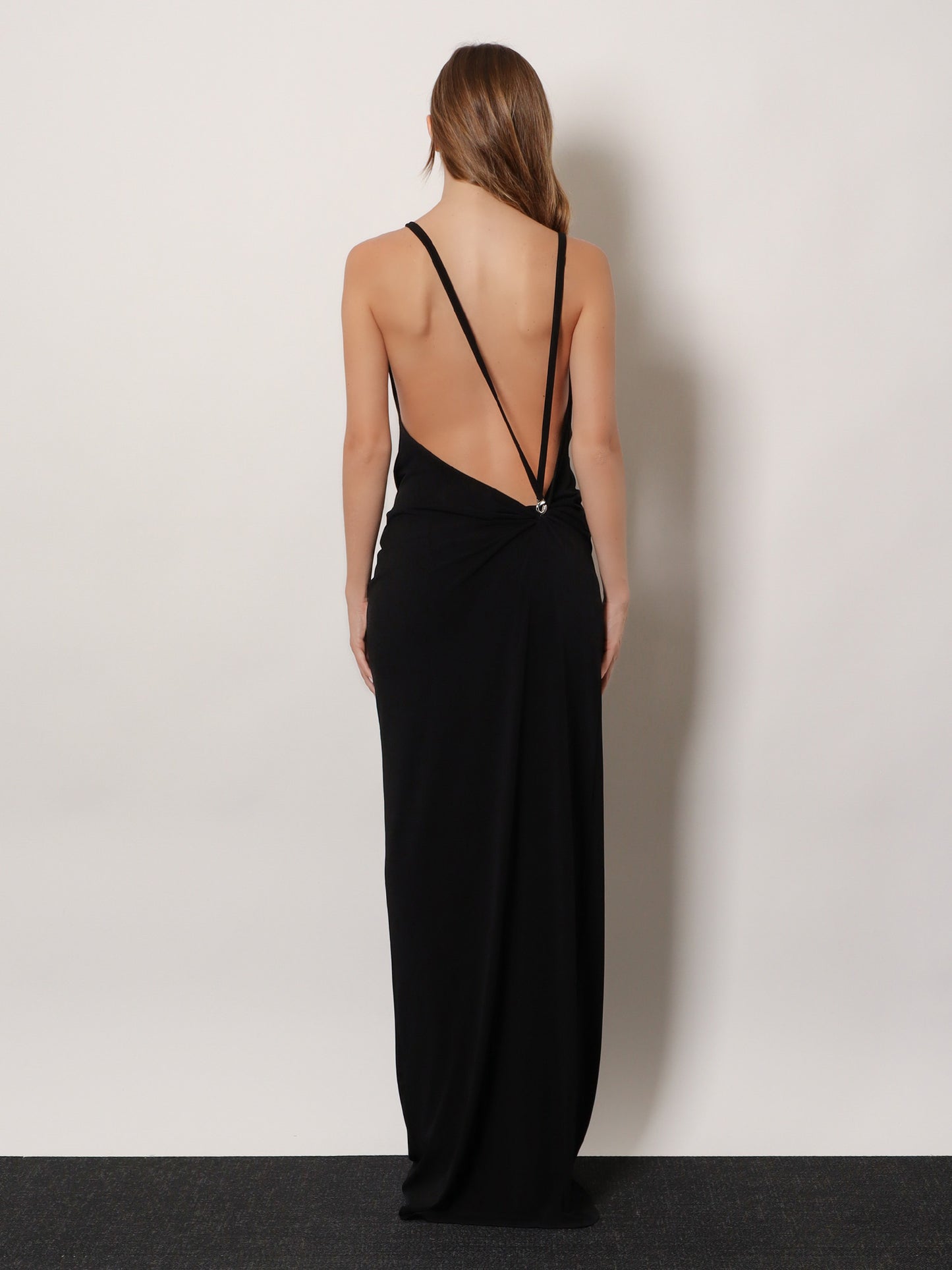 Stretch fabric long dress