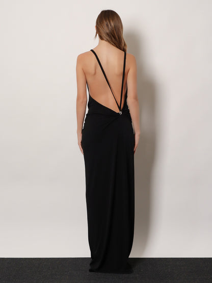 Stretch fabric long dress thumbnail