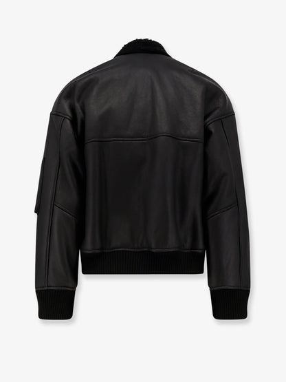 Leather bomber jacket thumbnail