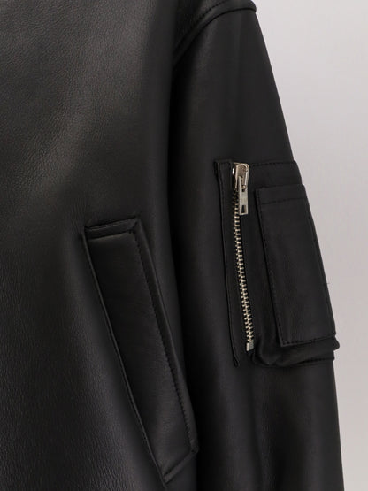 Leather bomber jacket thumbnail