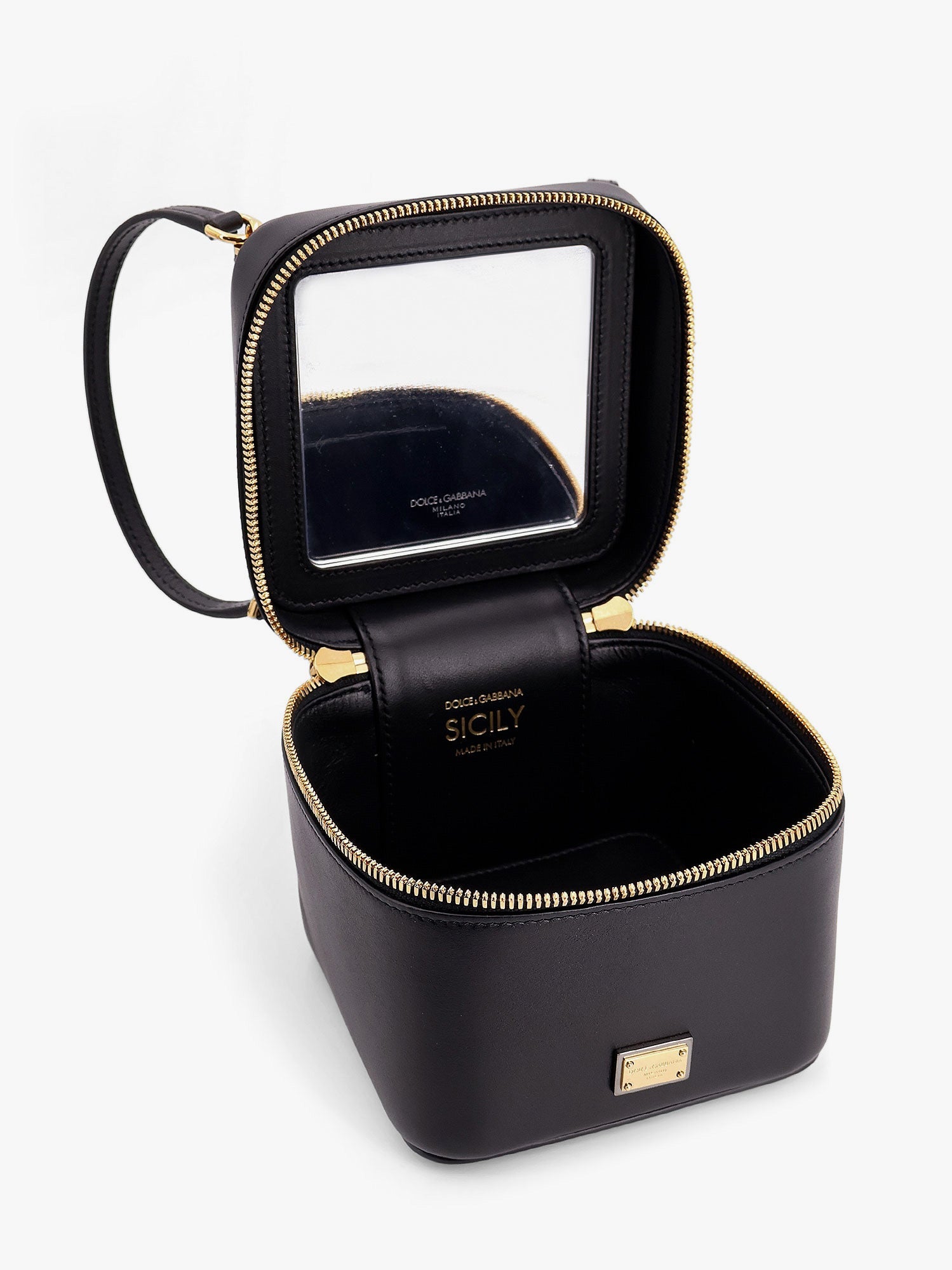 Sicily leather handbag with iconic logo plate Sicily leather