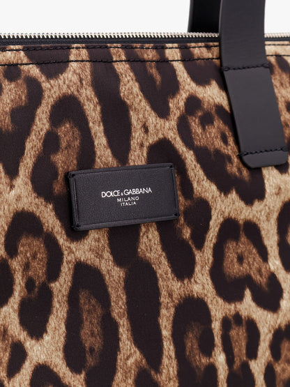 Nylon shoulder bag with animalier print thumbnail