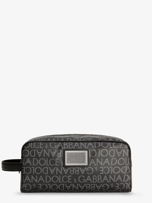 Coated canvas necessaire with all-over logo