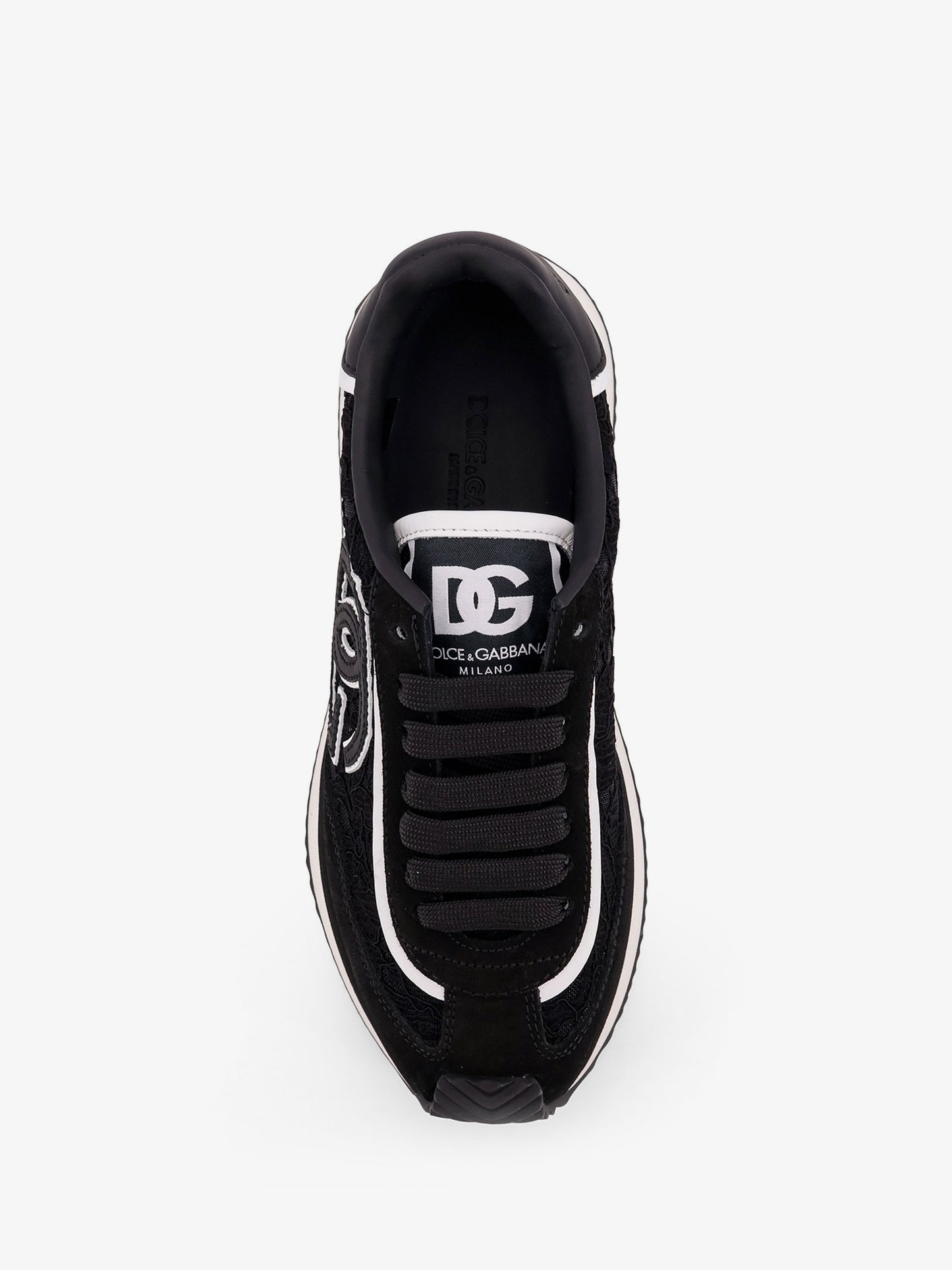 Low-top lace sneakers with suede inserts