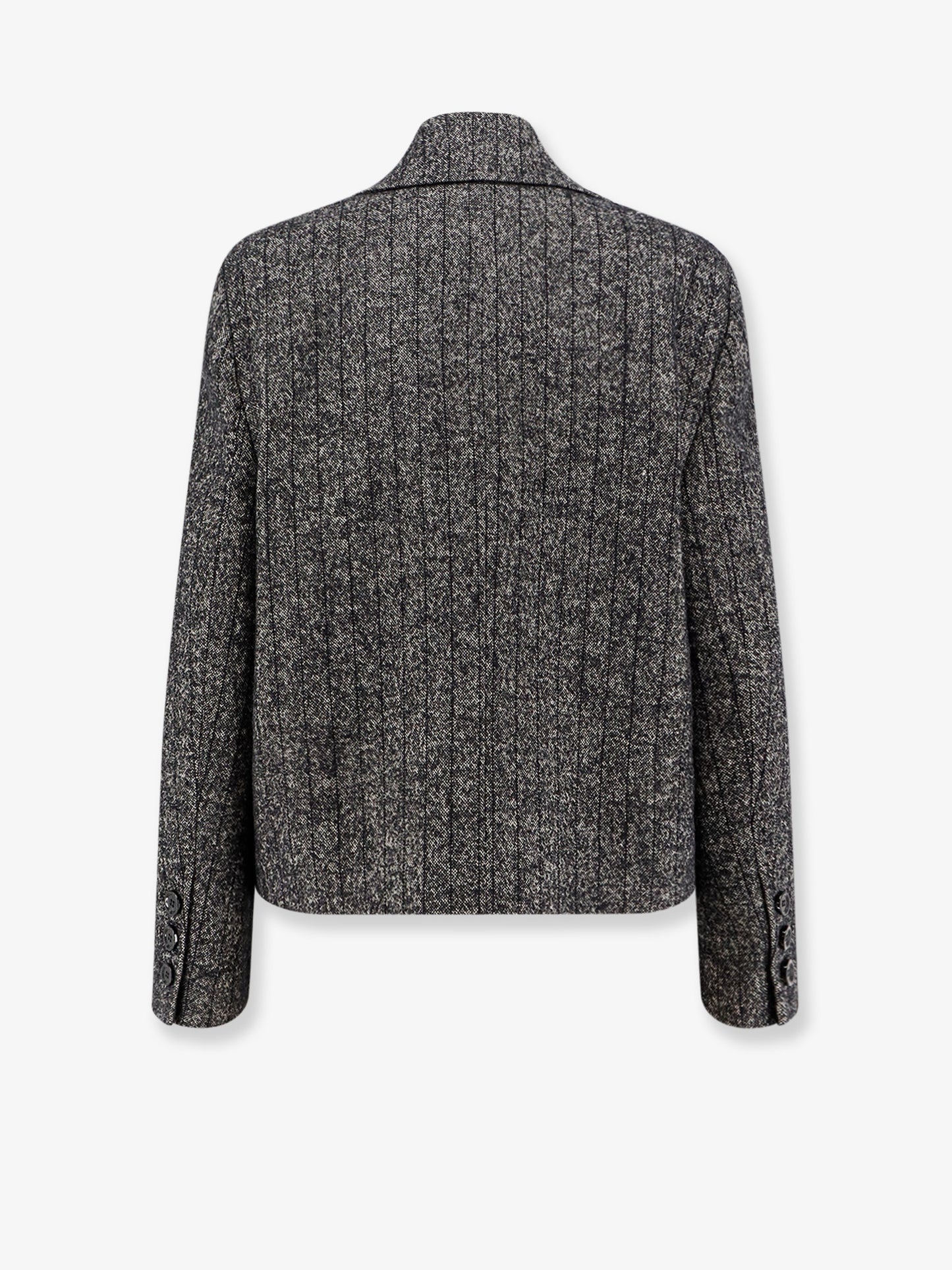 Wool blend striped double-breasted blazer