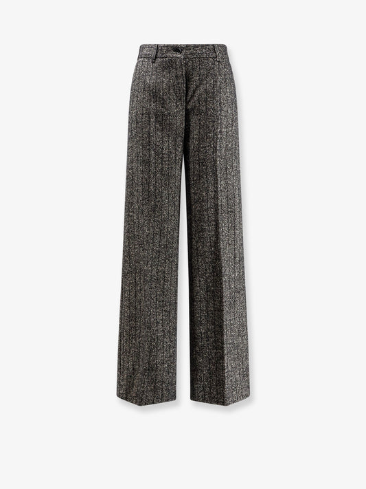 Striped wool blend trousers