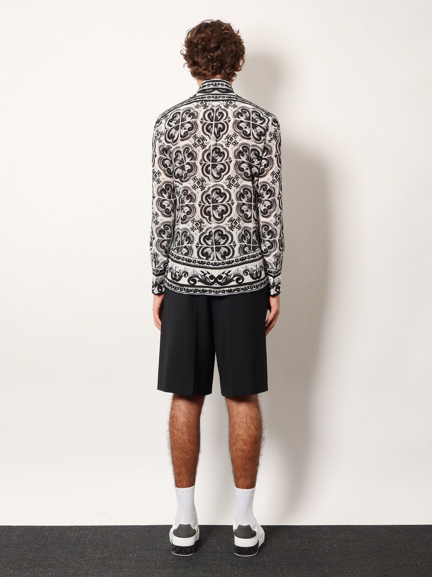 Silk shirt with Maiolica print