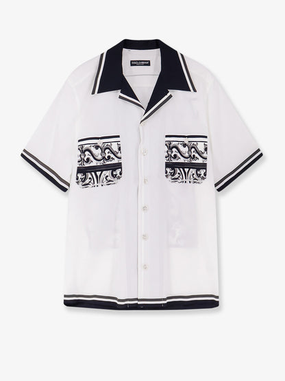 Cotton shirt with maxi Maiolica print on the back thumbnail