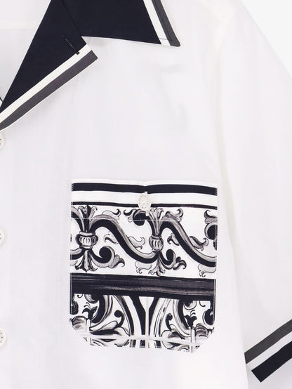 Cotton shirt with maxi Maiolica print on the back thumbnail