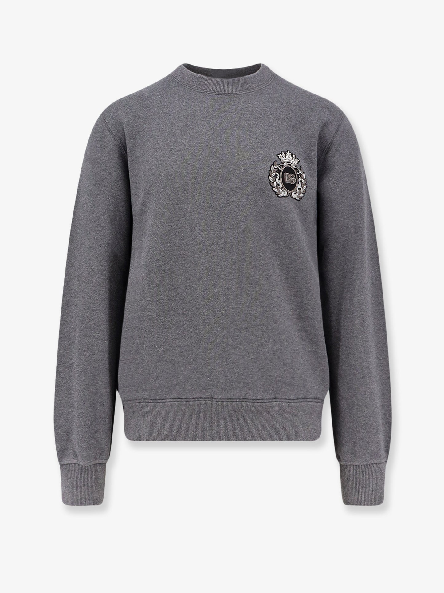 Cotton sweatshirt with logo patch