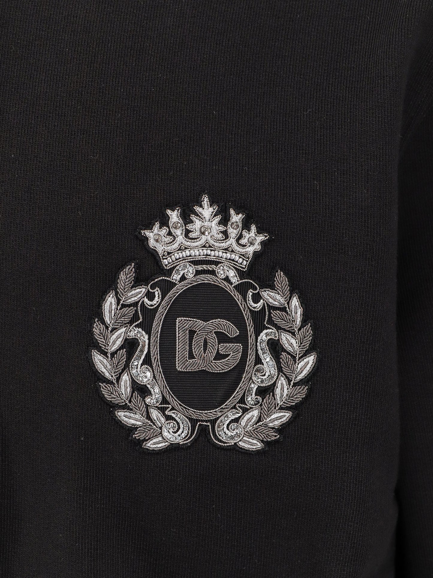Cotton sweatshirt with logo patch