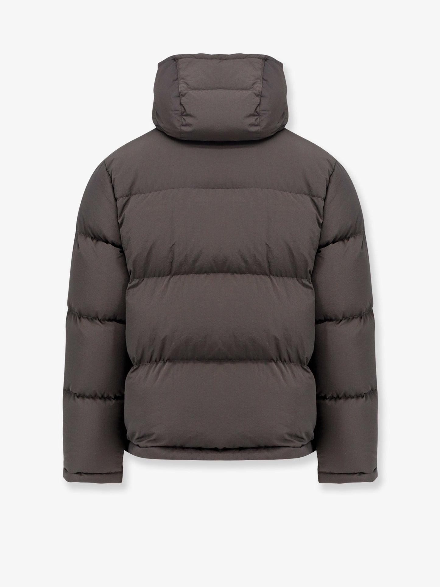 Nylon hooded down jacket
