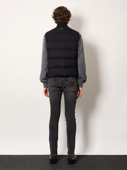 Cotton and viscose reversible sleeveless jacket thumbnail