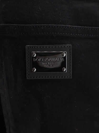 Black denim trousers thumbnail