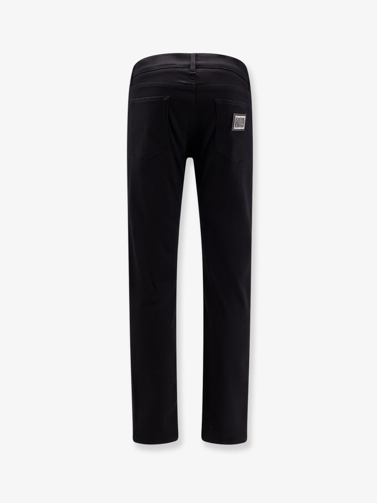 Slim black denim trousers
