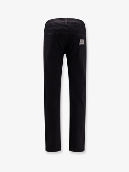 Slim black denim trousers thumbnail