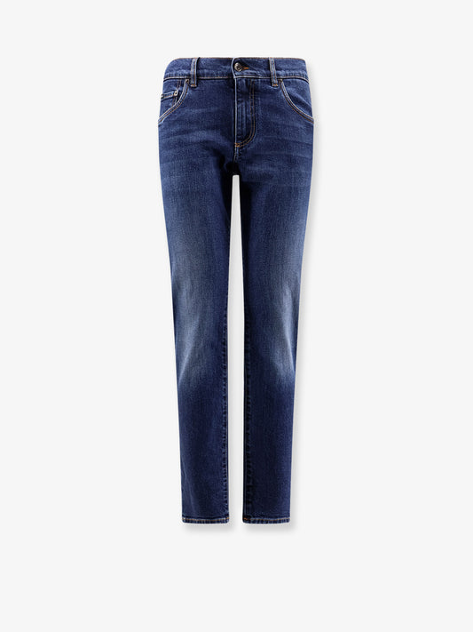 Slim-fit blue denim jeans
