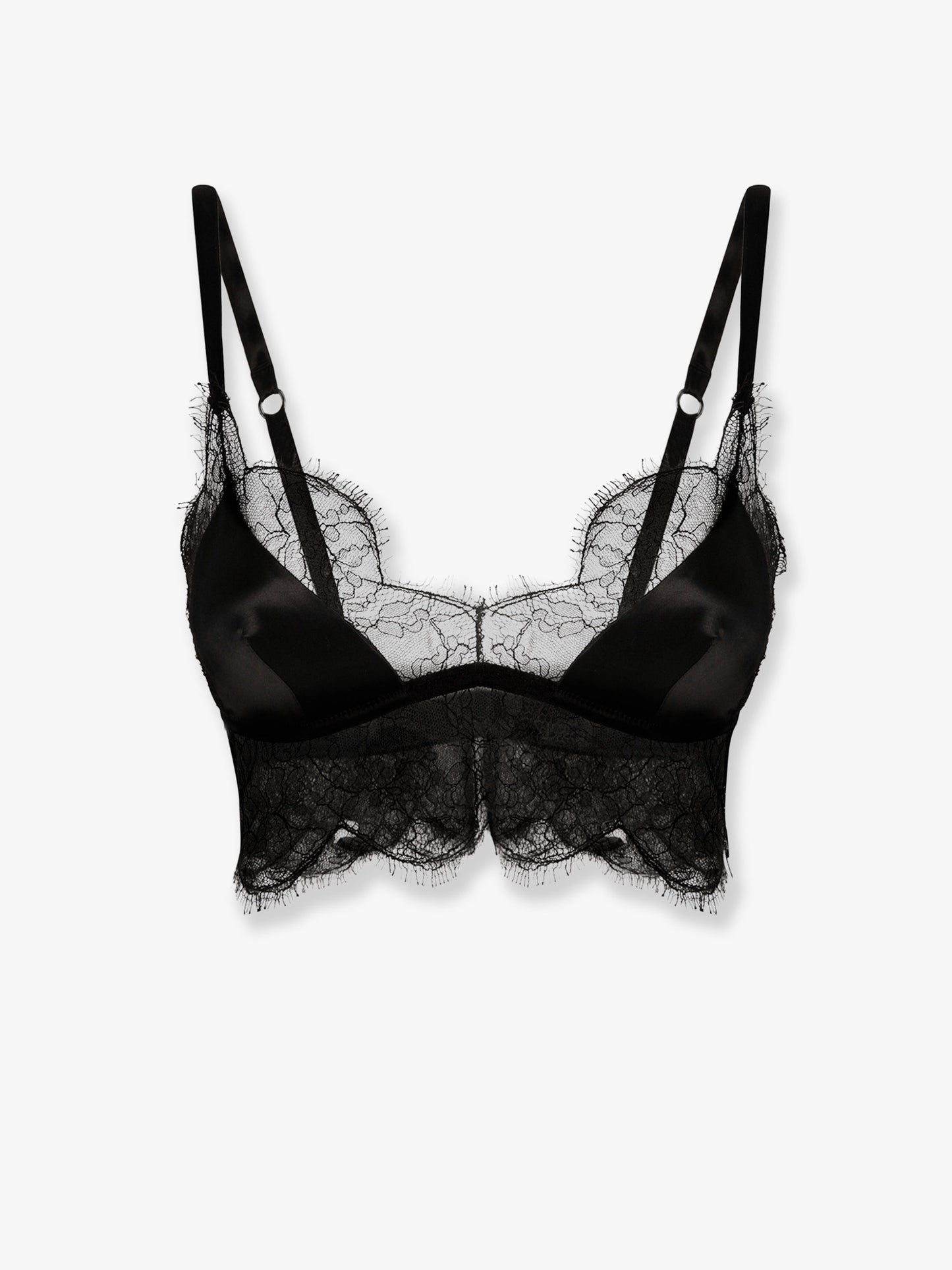 Silk bra with lace inserts