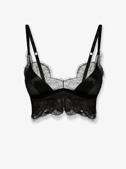 Silk bra with lace inserts