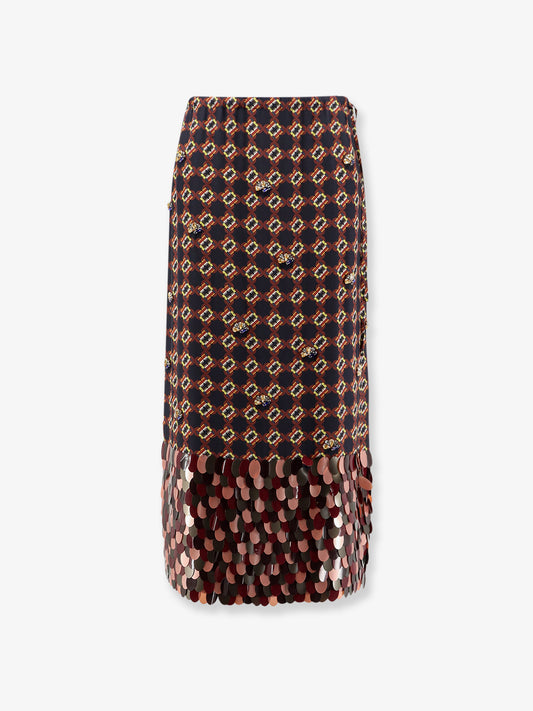 Silk skirt with sequins