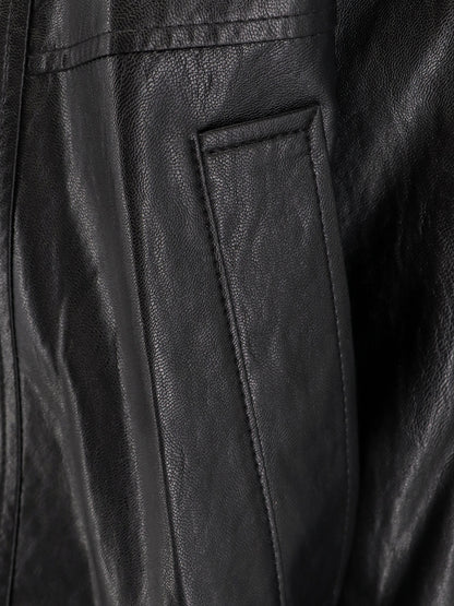 Unisex vegan leather jacket thumbnail