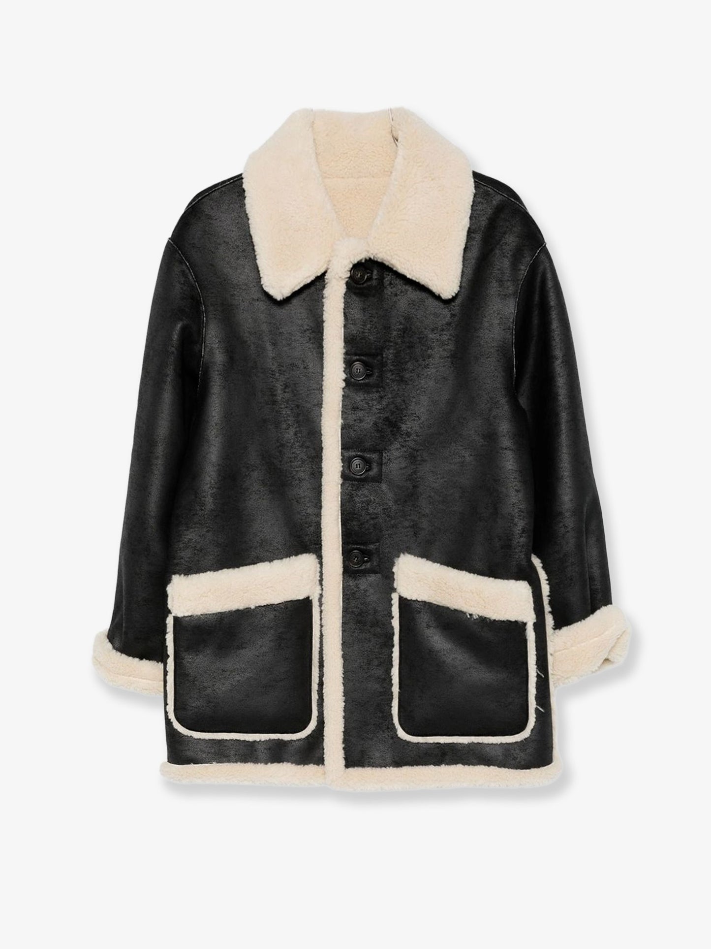 Unisex reversible eco-shearling jacket