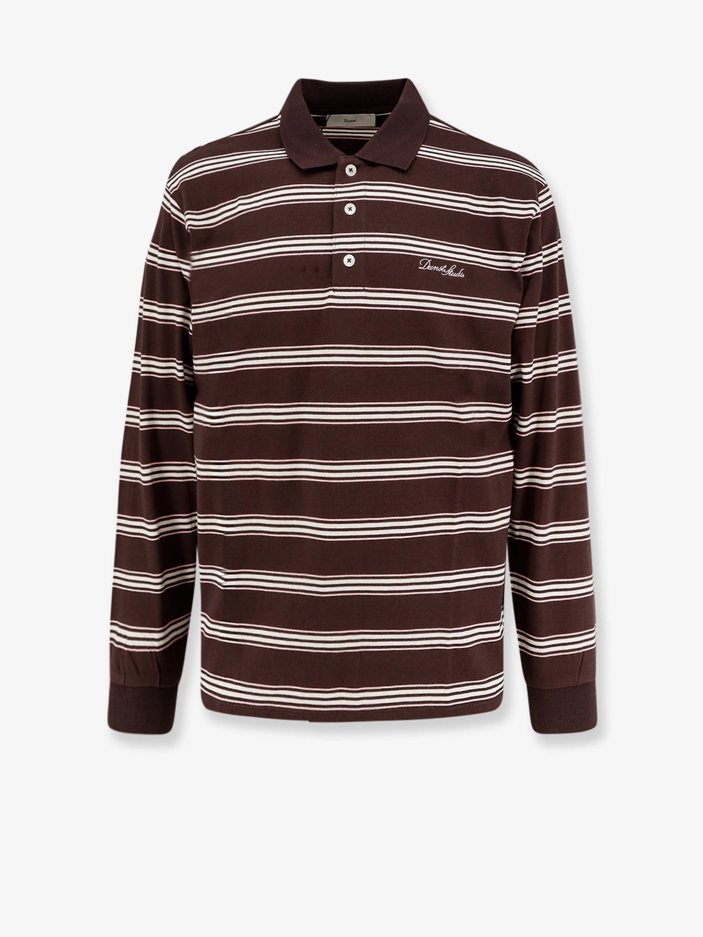 Cotton polo shirt with striped pattern