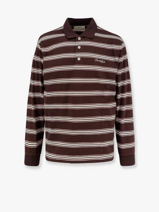Cotton polo shirt with striped pattern