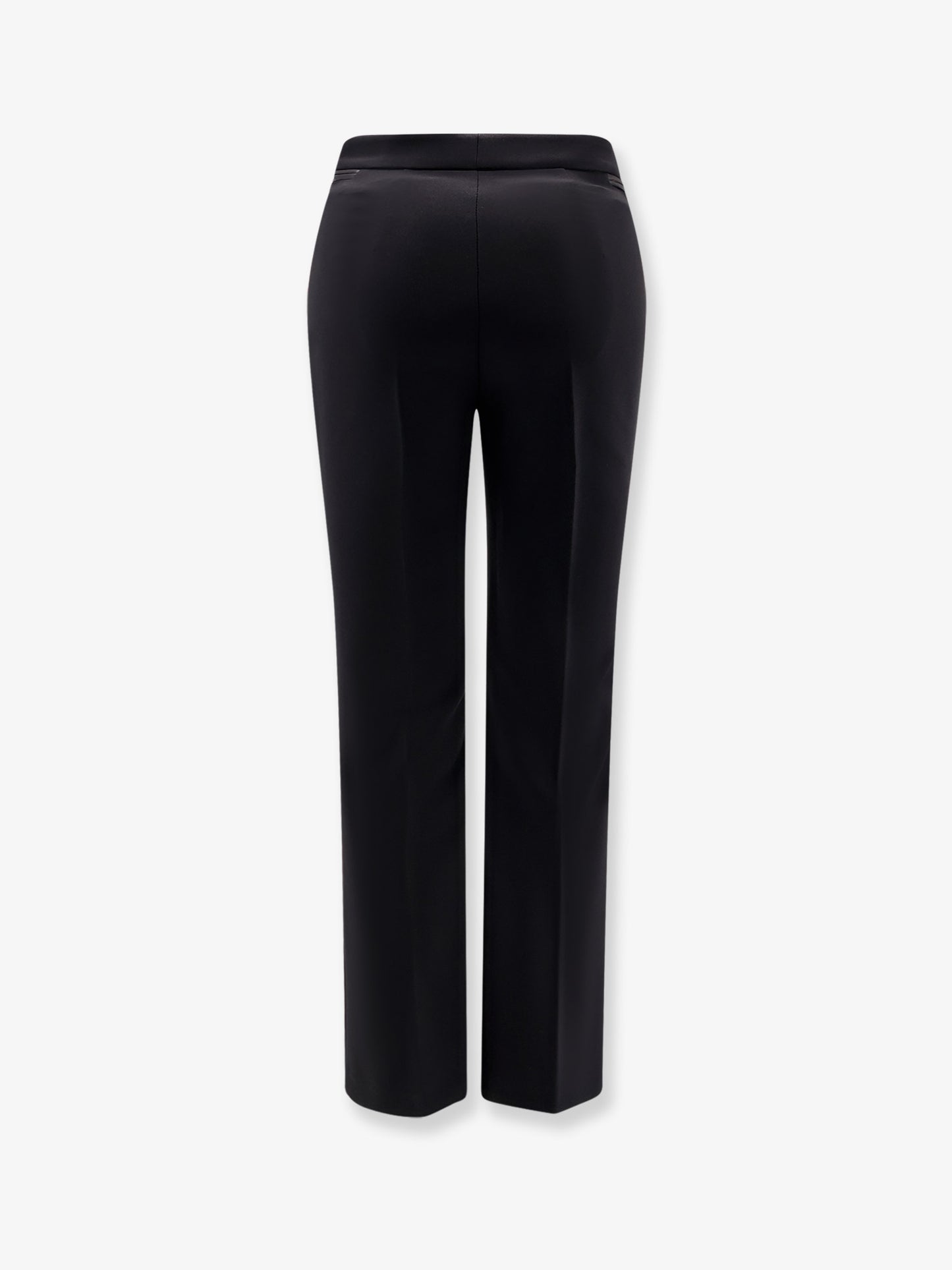 Trousers with logoed button