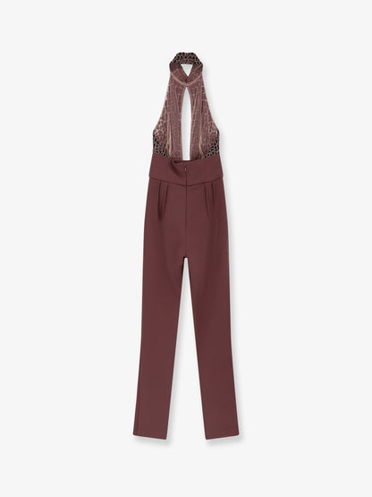 Satin suit with sewuins on the top thumbnail