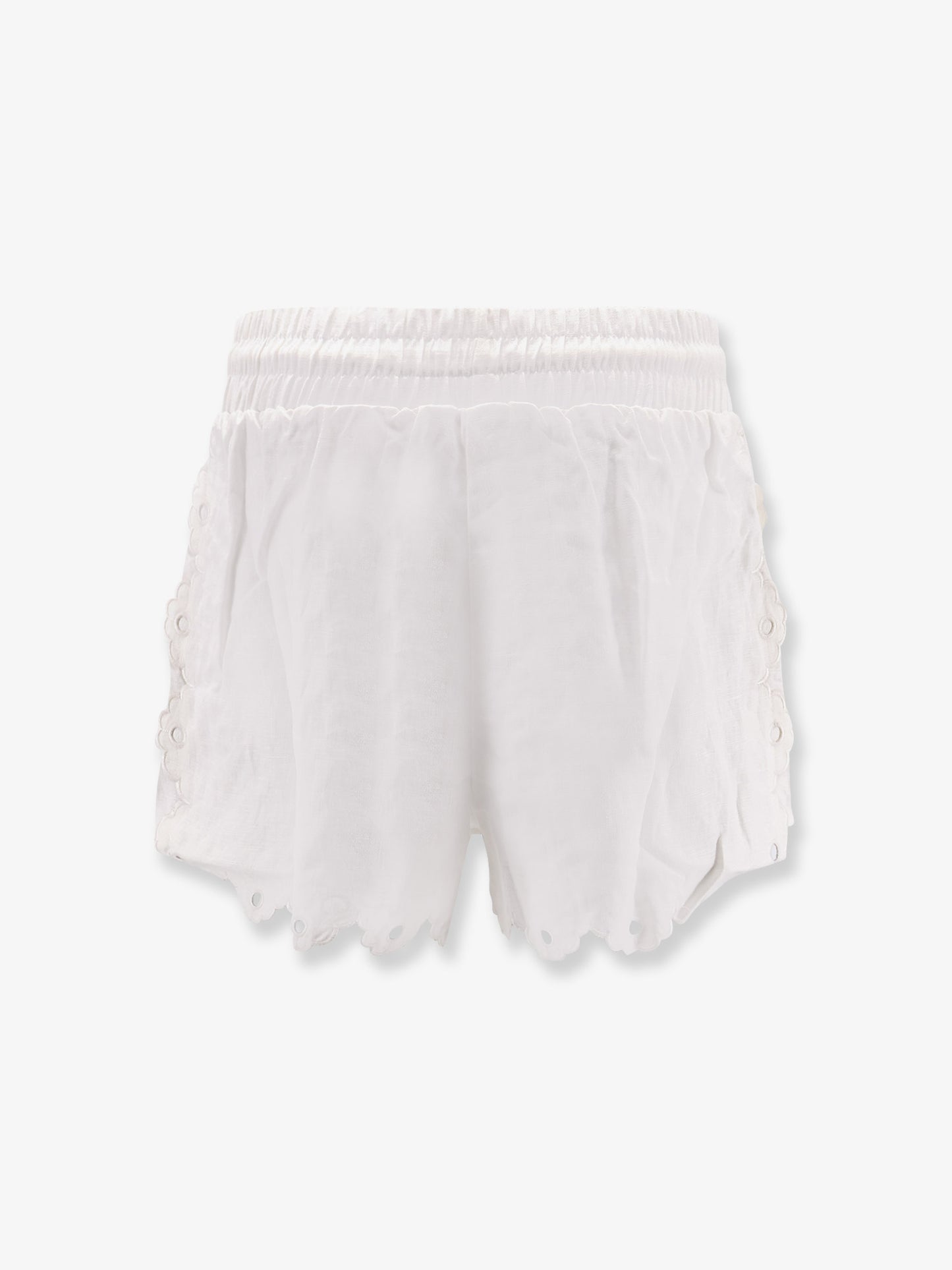 Linen perforated shorts