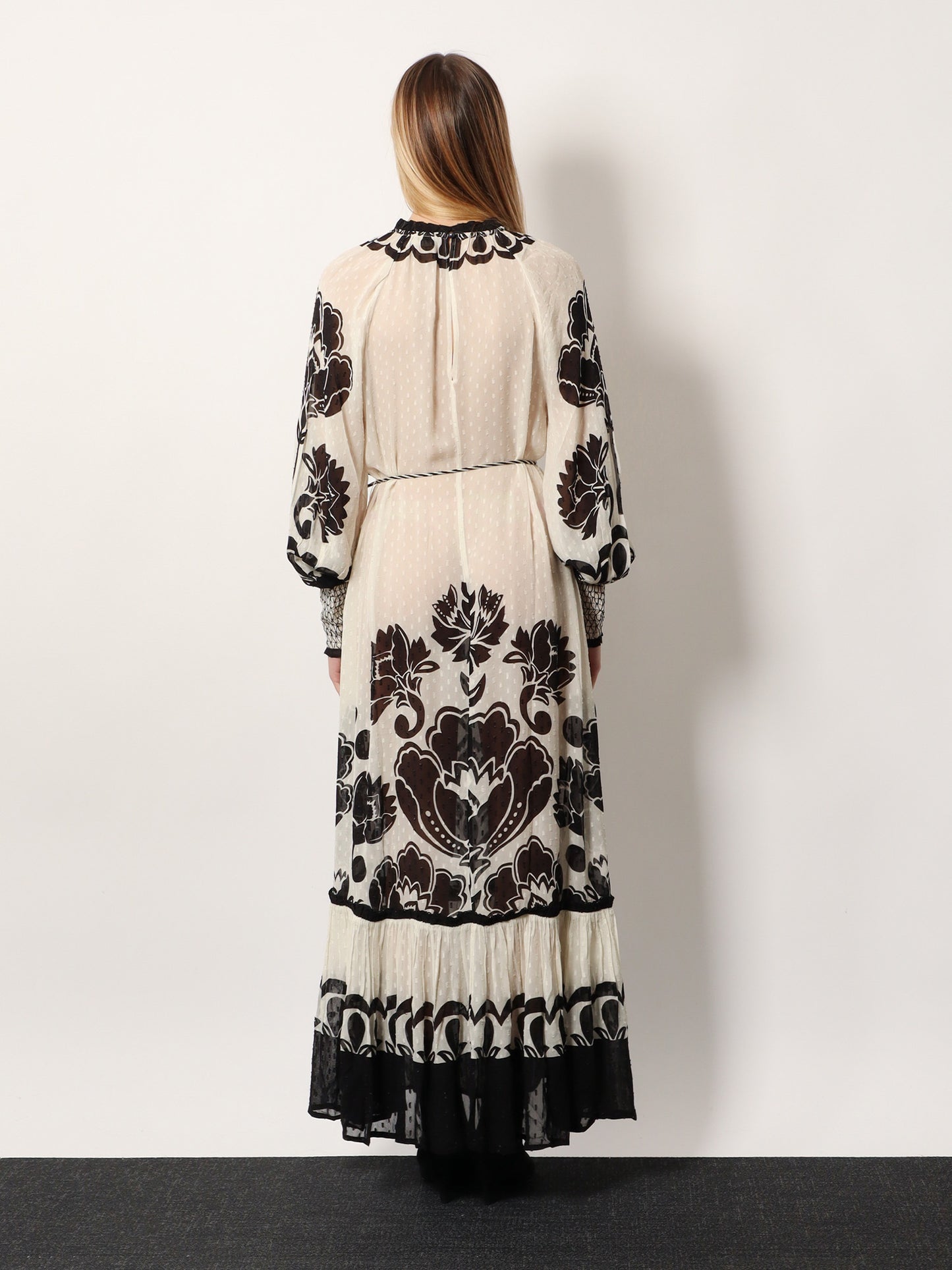 Viscose dress with Floral Arabesque motif