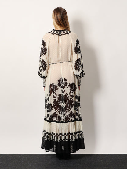 Viscose dress with Floral Arabesque motif thumbnail