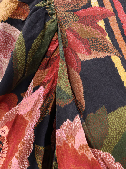 Vestito lungo in viscosa con stampa Chenille Flowers thumbnail