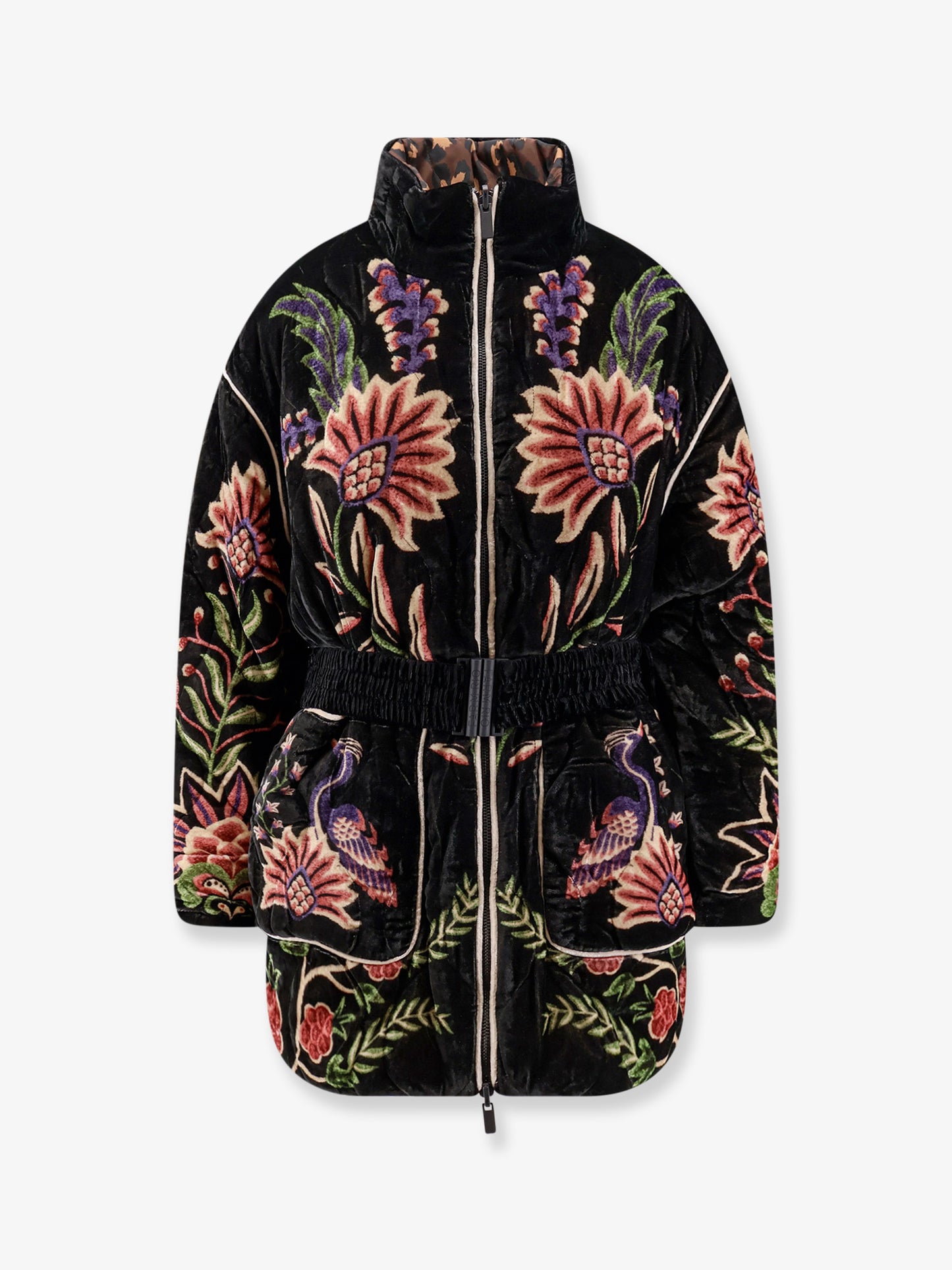 Marvelous Garden nylon and velvet down jacket
