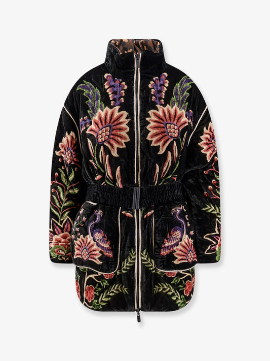 Marvelous Garden nylon and velvet down jacket