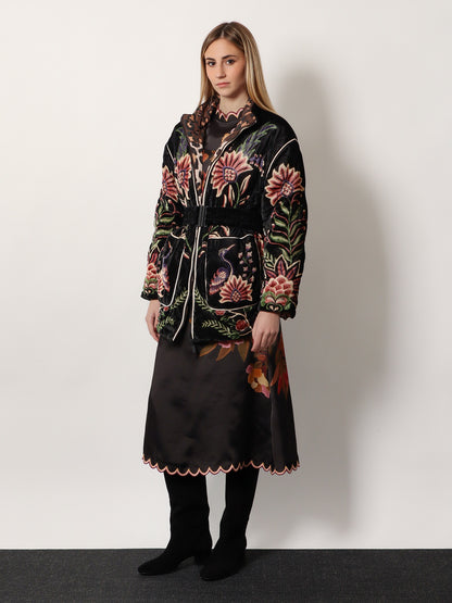 Marvelous Garden nylon and velvet down jacket thumbnail