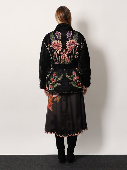 Marvelous Garden nylon and velvet down jacket thumbnail