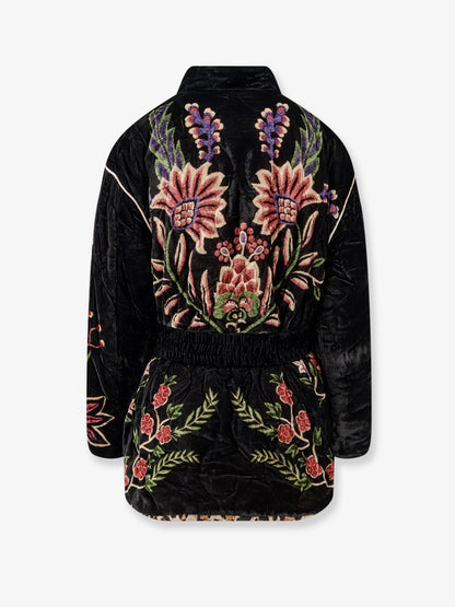 Marvelous Garden nylon and velvet down jacket thumbnail