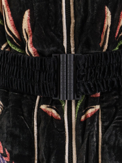 Marvelous Garden nylon and velvet down jacket thumbnail