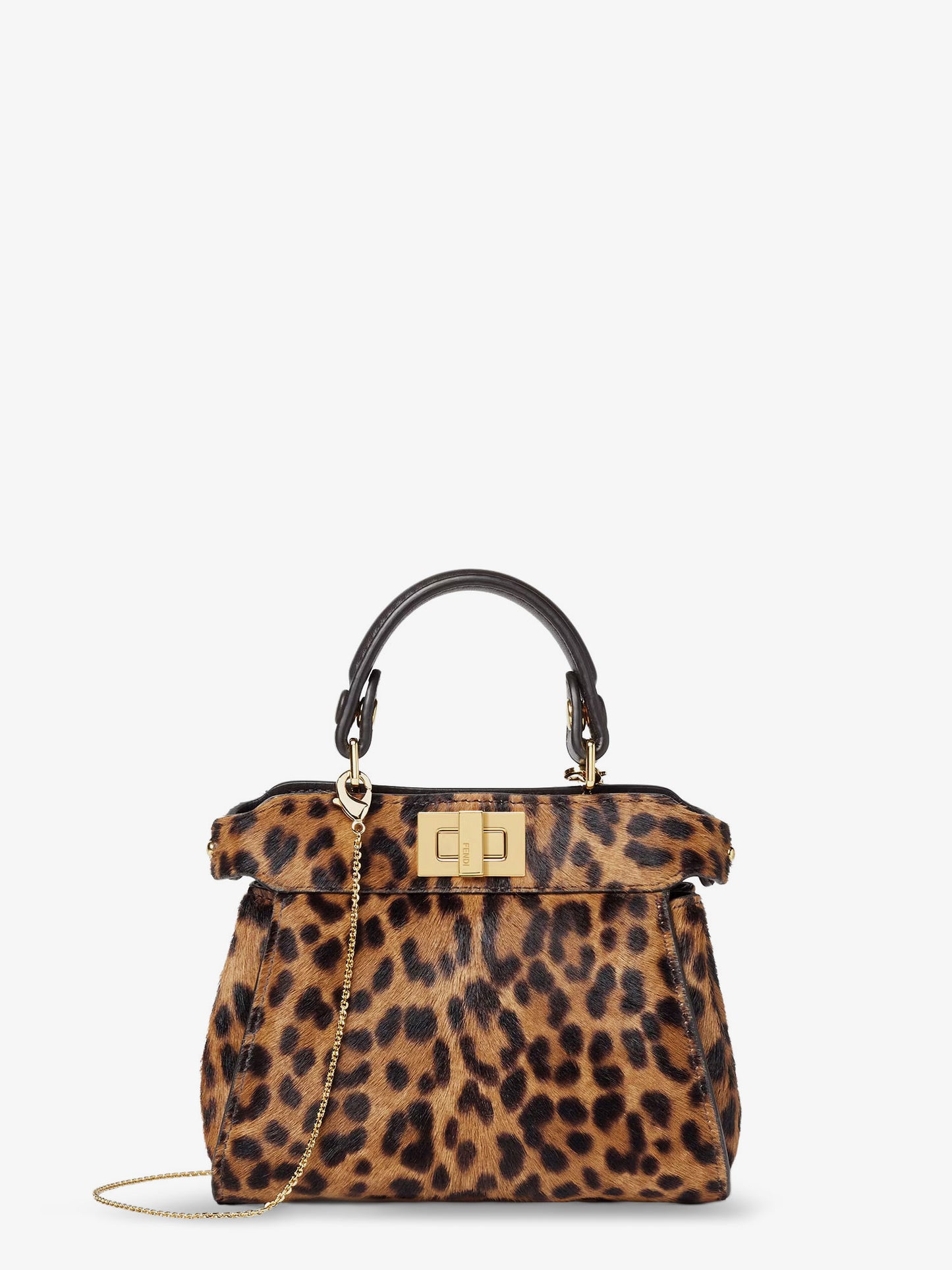 Nano Peekaboo shoulder bag with Fendi Leo print