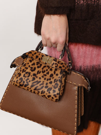 Nano Peekaboo shoulder bag with Fendi Leo print thumbnail