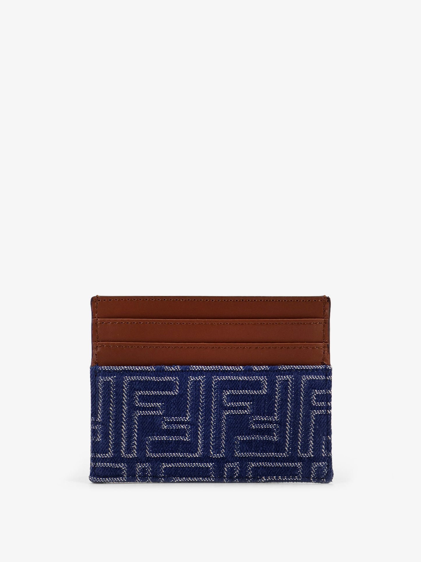 Jacquard FF fabric cardholder with denim effect