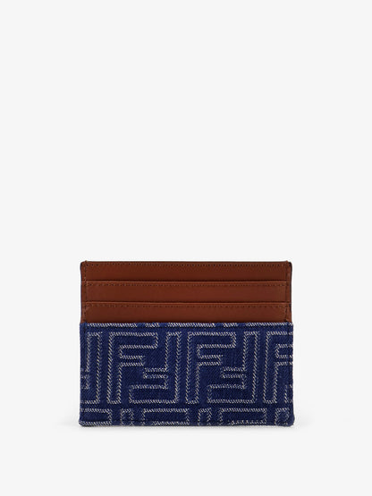 Jacquard FF fabric cardholder with denim effect thumbnail