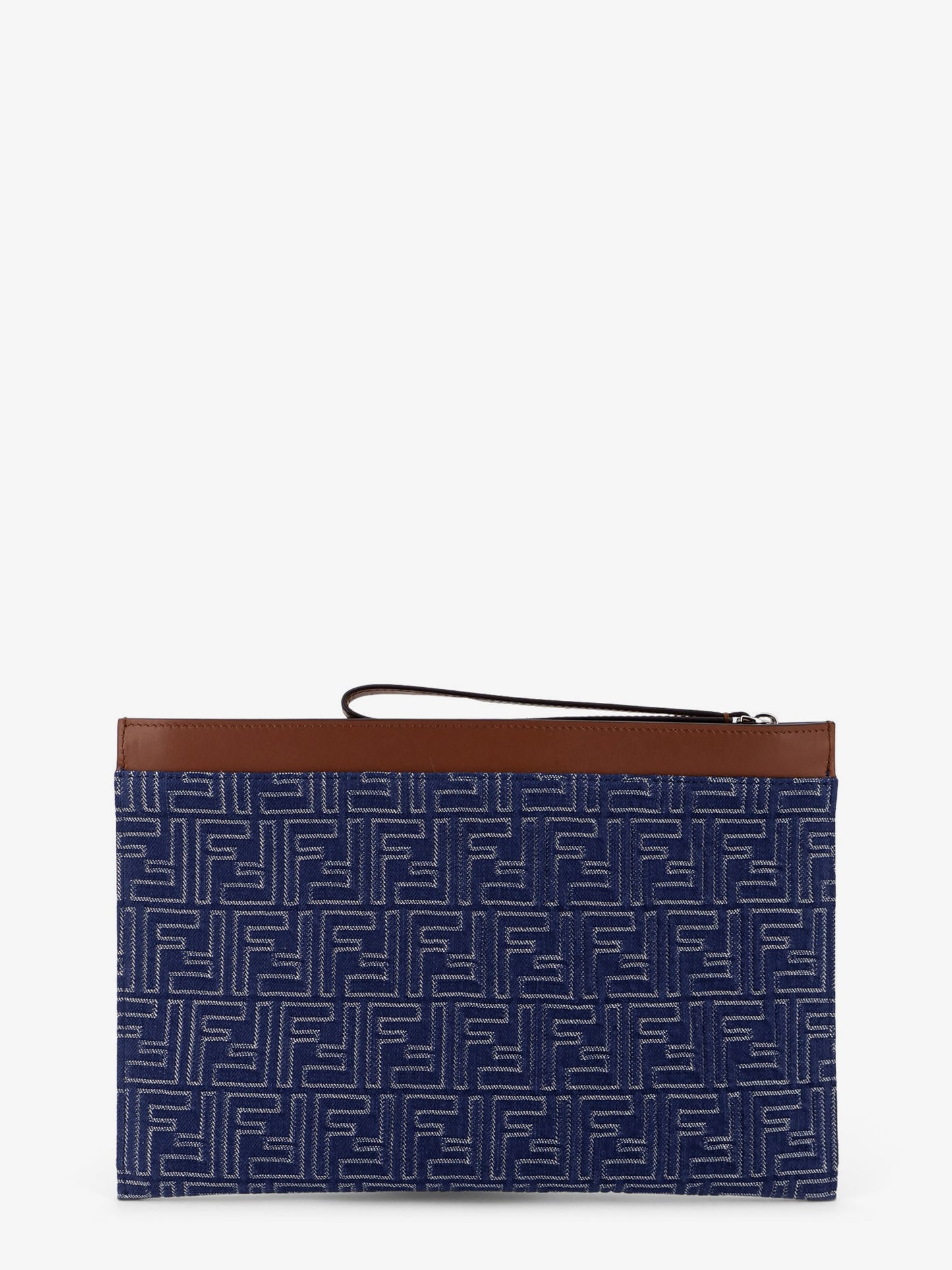 FF Jacquard denim clutch