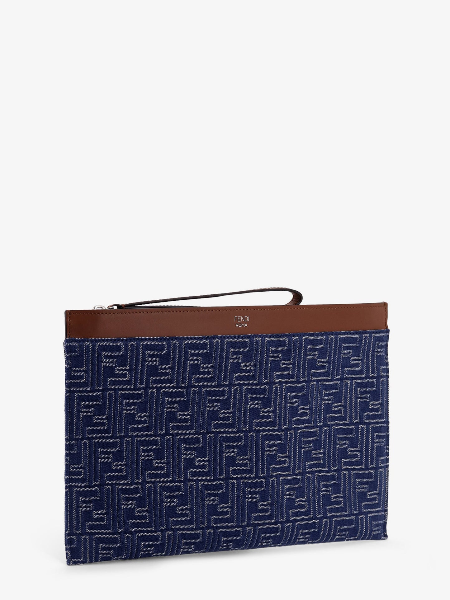FF Jacquard denim clutch